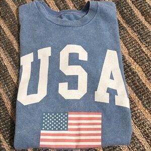 USA Flag Graphic Tee - Blue Women's Top